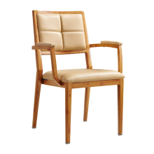 Commercial Grade Wooden-Look Upholstered Armchairs - Single Seat Restaurant Furniture