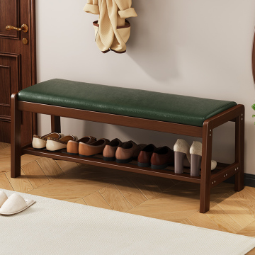 Bamboo Shoe Storage Bench for Entryway and Bedroom