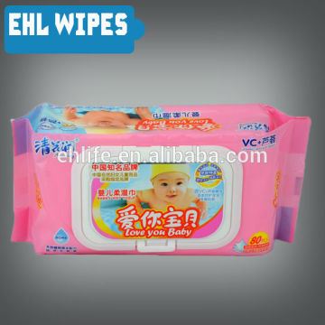 80 sheets baby wet wipes&baby oil wipes with colourful bags