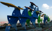 outdoor decoration abstract metal craft metal fish sculpture for garden