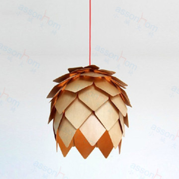 Wooden Artichoke Pendant Lamp