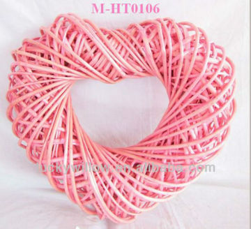 Christmas wicker heart-shape wreath & Wicker hanging heart & wicker Christmas crafts