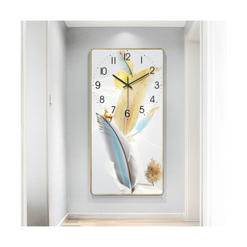 Modern Home Wall Clock with Crystal Porcelain Painting and PVC Frame