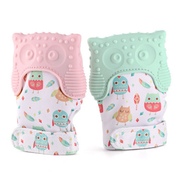 Owl Silicone Baby Teething Mitten