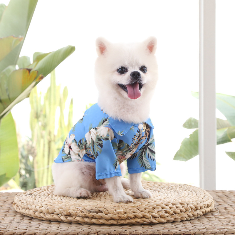 Wholesale  Dog Hawaiian Shirts Style Cotton and Linen Pet Big Dog Clothes Shirt Cat Shirt 5xl Grande