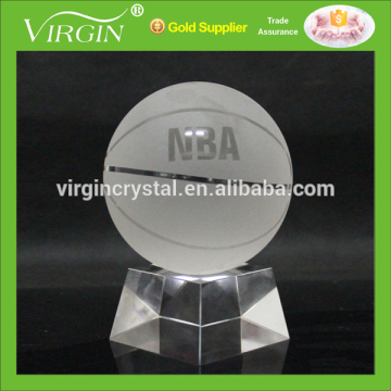 Wholesale Nice 3d laser Crystal Basketball Trophy for sports trophy