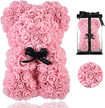 Artificial Flowers 25cm/40cm Rose Bear Girlfriend Anniversary Christmas Valentine's Day Gift Birthday Present For Wedding Party