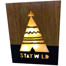 Vintage Rustic Wooden Christmas LED Decorations for Home