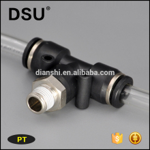 Tee type male straight pneumatic male thread tee fittings