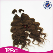 Raw human hair bulk 100% remy virgin russian brown human bulk hair