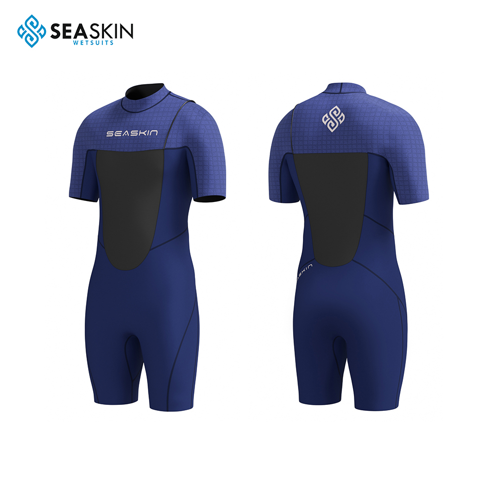 Seaskin Mens Zipper Percuma Satu Piece Shorty Wetsuit Neoprene