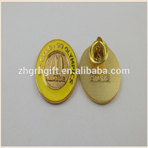 hotsale Mcdonald's Badges with gold round butterfly clasp