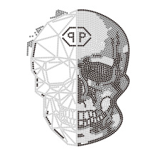 Custom Skull Rhinestone Transfer Designs with Logo for Clothing