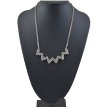 Handmade Silver And Gold Plated Alloy Rhinestone Necklace