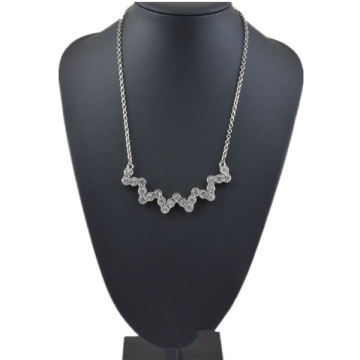 Handmade Silver And Gold Plated Alloy Rhinestone Necklace