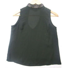 Women's evening tops, made of 100% polyester chiffon