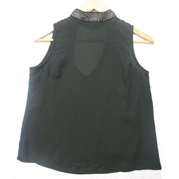 Women's evening tops, made of 100% polyester chiffon