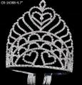 4,7 Inch Heart Clear Stone Queen Pageant Crown