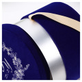 Custom Gold Logo Blue Velvet Round Boxen