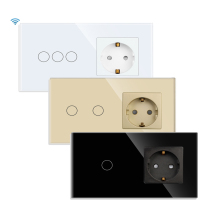 Bingoelec Home Tuya 1/2/3/4 Gang Wifi Wall Eu Smart Touch Electrical Switches And Sockets