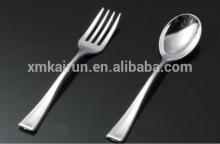 disposable silver plastic cutlery/silver coated plastic cutlery/silver plated cutlery