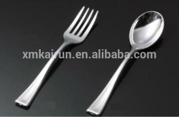 disposable silver plastic cutlery/silver coated plastic cutlery/silver plated cutlery