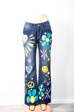 Graffiti Print Jeans Customized Casual Wholesale