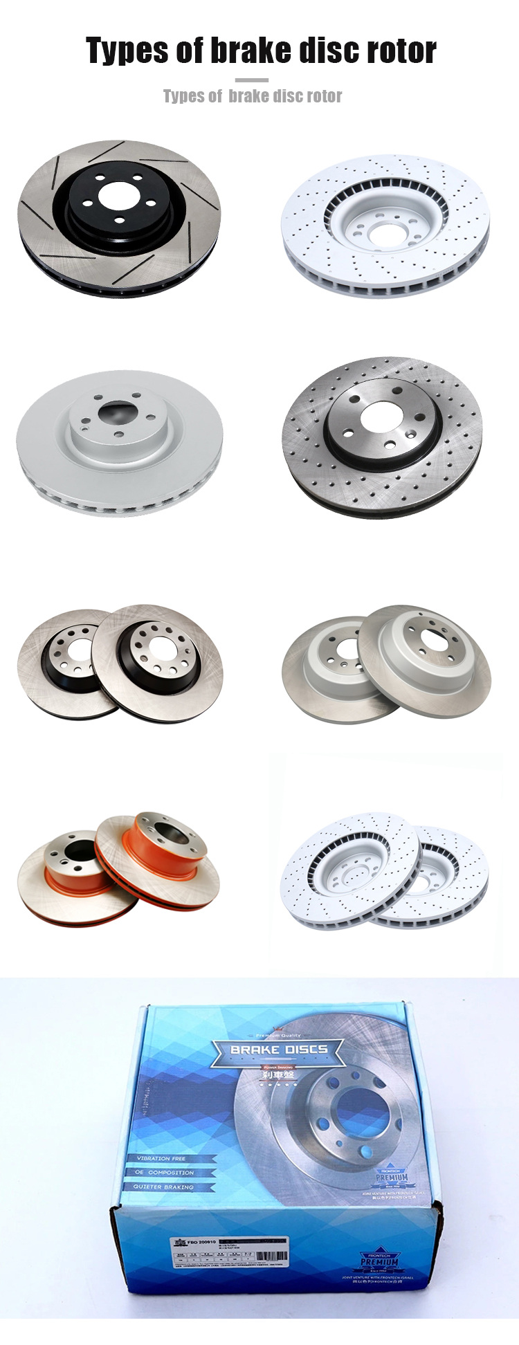 Original auto spare parts front and rear brake disc for MAXUS V80