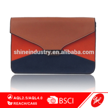 Three Tone Envelope Shape Accented Clutch Bag