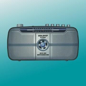 Desktop Radio Cassette Recorder with Built-in Condenser Microphone and Cassete Recorder