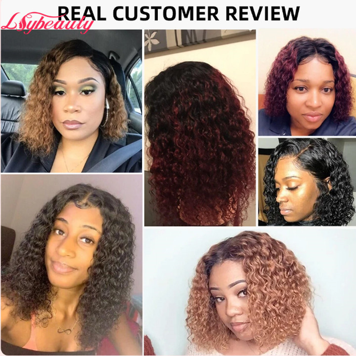 Non Lace Short Pixie Curly  Brazilian Human Hair Wig With Fringe Bangs 100% Human Hair Jerry Curl Wigs For Black Women