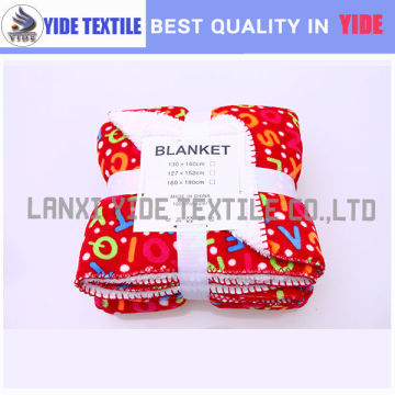 2014 Hot Sale High Quality fleece blanket with fringe