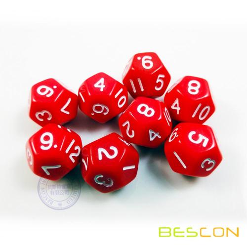 Opaque Colorful Plastic Polyhedral 12 Sides Dice