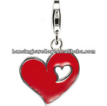 wholesale red enamel heart charm