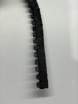 Dye through leather welt color black with stitches