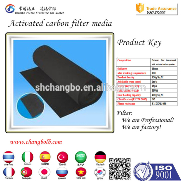 good quality activated carbon filter material/long operating carbon filter pad