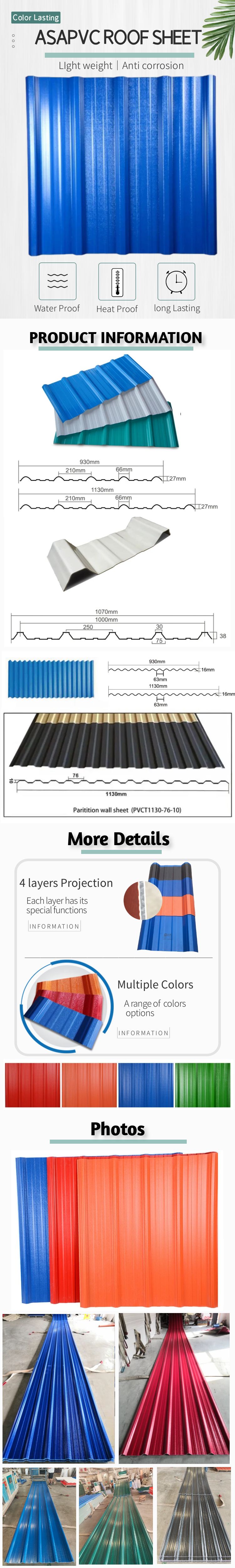 Weather Resistance ASAPVC Roof Sheet