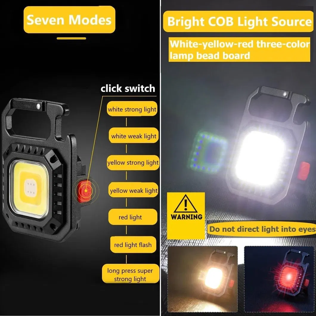 Multi-Functional Portable Lighting Keychain with Rechargeable Camping Light