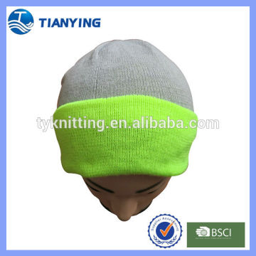 custom style cuff design knit hat for men