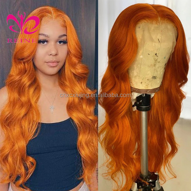 New design Body wave lace frontal wig REINE ombre color body wave hair lace front wig with baby hair double drawn human hair wig
