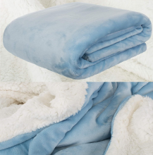 Solid Flannel Sherpa Double Layer Blanket