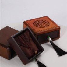 Solid Wood Bracelet Jewelry Packaging Box with Tassel Drawer