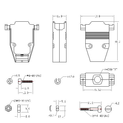 DBZV-15XX1 1 D-SUB METAL HOODS,15P ,V TYPE, SHORT SCREW 