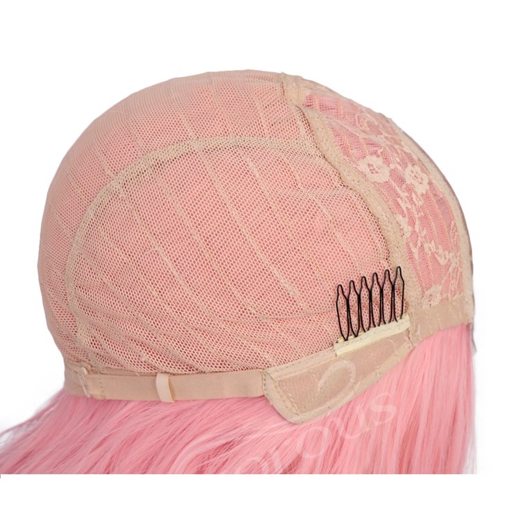 Peruvian Wholesale Natural Pink Glueless Cheap Curly Short Bob Vendor For Black Women Ladies Cosplay Synthetic Hair Wigs