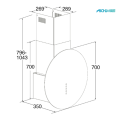 70cm Rundschleuder aus schwarzem Glas