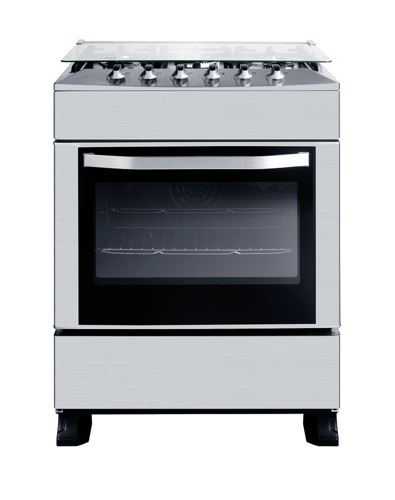 5-burner gas stove with oven for kitchen