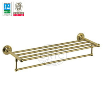 bathroom gold towel shelves