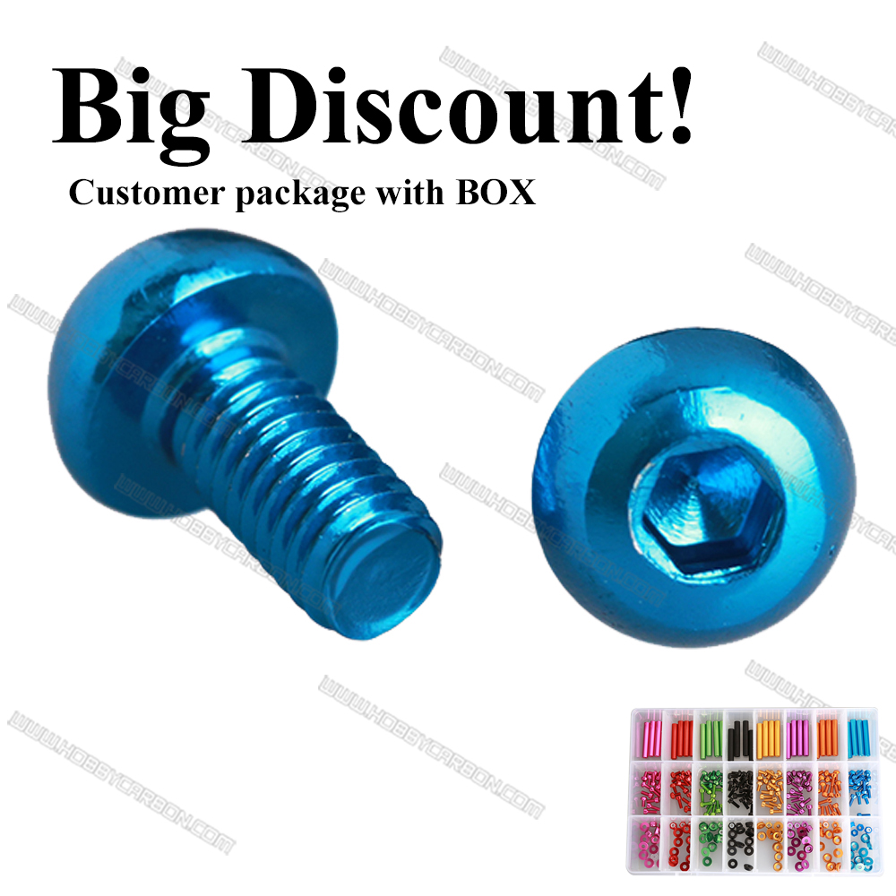 Button hex screws blue