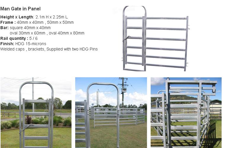 1.8mx2.1m 6 Rails Metal Panel Fence For Horse,Cattle,Sheep