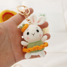 Cute Handmade Crochet Bunny Knitting Animal Pendant for Handbag or Kids Toys